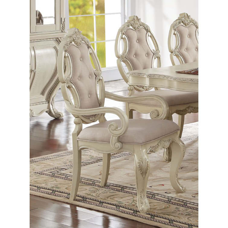 One Allium Way® Grandy Tufted King Louis Back Arm Chair in Antique